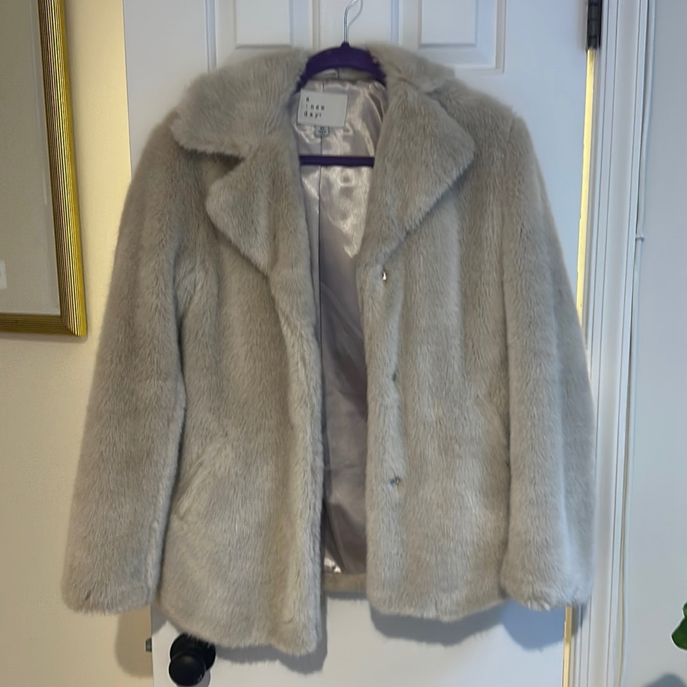 Lapel Faux Fur coat